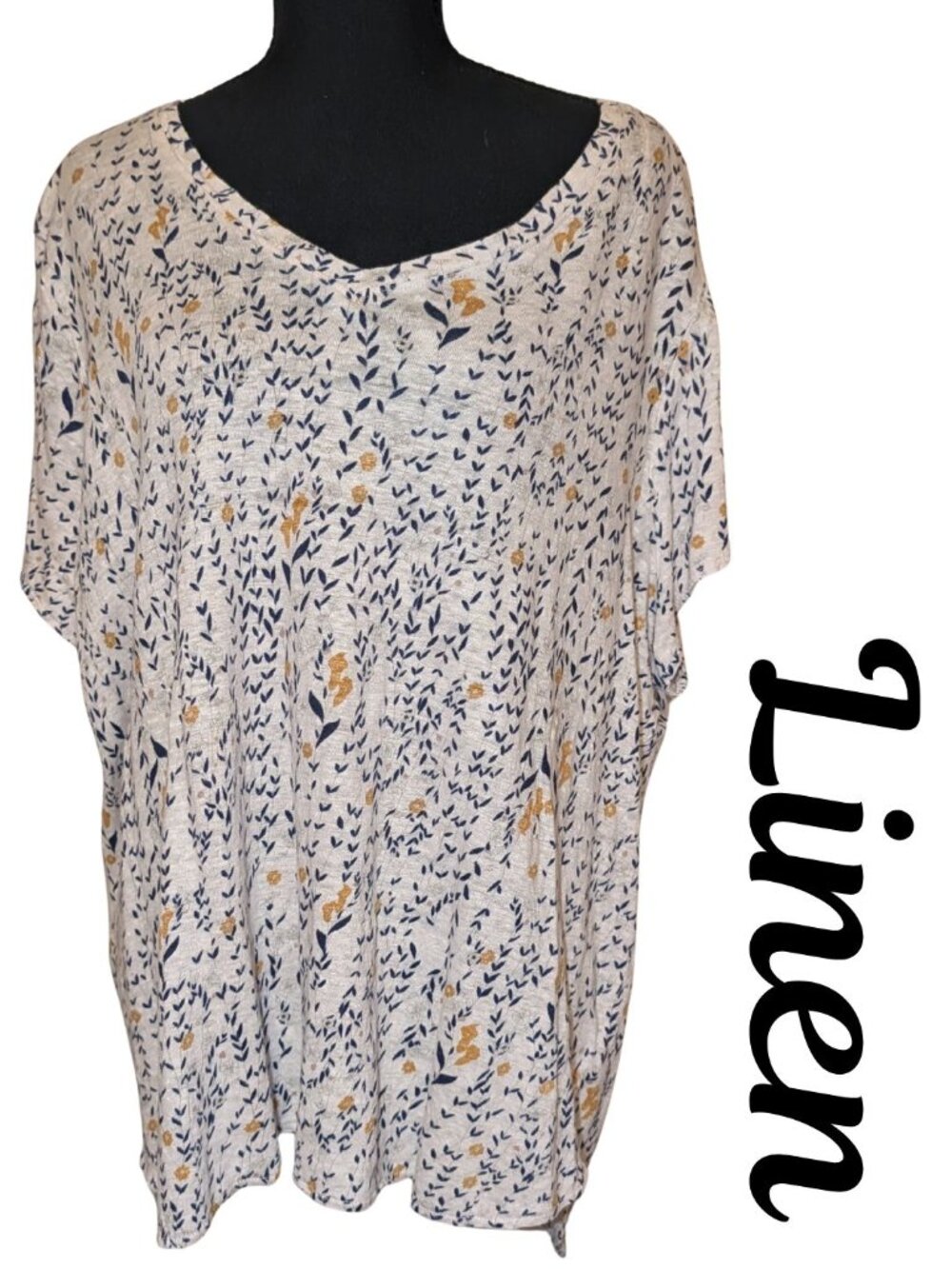 Rachel Zoe 100% Linen Floral Blouse